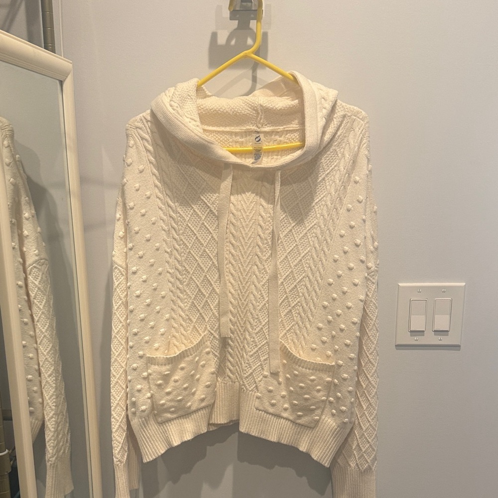Lou & Grey Cream Textured Cowl Neck Sweater